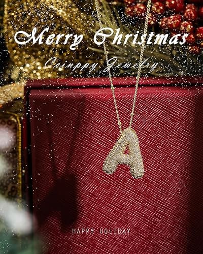 CCINPPY Letter Necklace, 14k Gold Plated Bubble Balloon Dainty Necklace for Women, Chunky Initial Charm Pendant Name Necklace Personalized thumbnail 4
