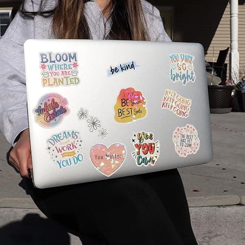300PCS Affirmation Stickers by Puraesla - Holographic Motivational Sticker Pack, Positive Journal Encouraging Shiny Quotes for Kids, Teachers, Classroom, Waterproof Scrapbook Supplies thumbnail 6