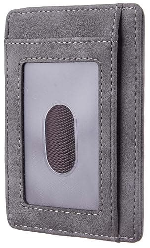 Travelambo Slim Wallet Front Pocket Minimalist Leather RFID Blocking Medium Size thumbnail 4