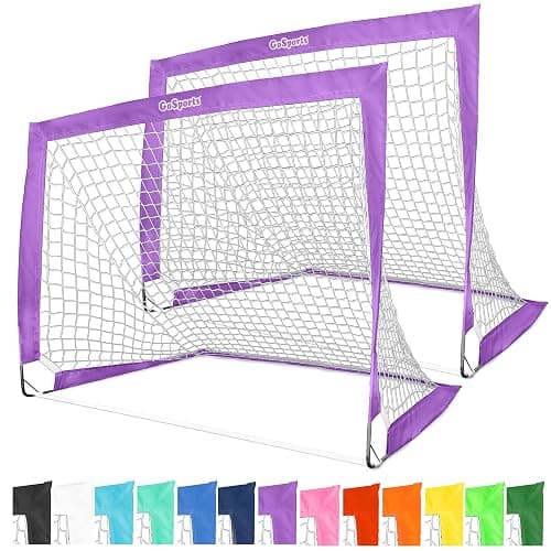 GoSports 4 x 3 ft Portable Soccer Goals for Kids - 13 Colors - Set of 2 Team Tone Pop Up Nets for Backyard - Image 1