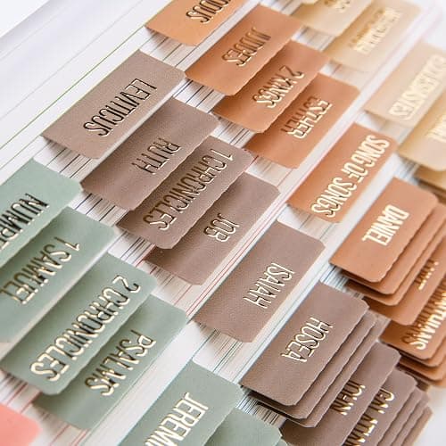 DiverseBee Laminated Bible Tabs (Gold Embossed Lettering), Bible Journaling Supplies, Bible Book Tabs, Christian Gift, 73 Bible Tabs for Women and Men, Includes 4 Blank Tabs (Meadow) thumbnail 3