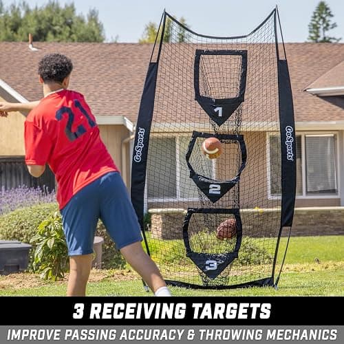GoSports 8 x 4 ft Football Throwing Target Net - Choose Black or Red thumbnail 3