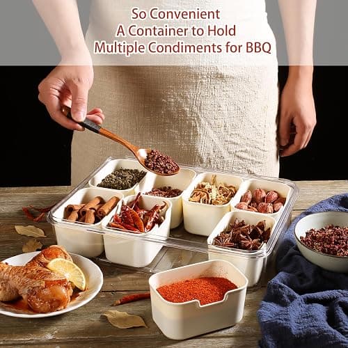 Bandesun Divided Serving Tray with Lid and Handle - Snackle Box Charcuterie Container for Portable Snack Platters - Clear Organizer for Candy, Fruits, Nuts, Snacks - Perfect for Party, Entertaining thumbnail 2