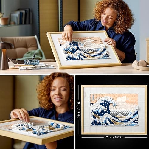 LEGO ART Hokusai – La Grande Vague, Set de Décoration Murale Japonaise, Tableau Océan, Loisir Créatif pour Adultes, Intérieur DIY, Décor Bureau 31208 thumbnail 4