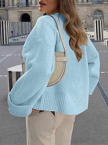 ANRABESS Women's Oversized Crewneck Long Sleeve Fuzzy Knit Casual Chunky Warm 2025 Fall Pullover Sweaters Top Trendy Outfits thumbnail 8