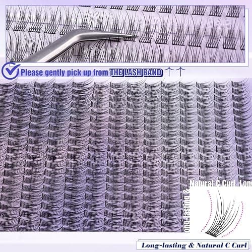 Natural Lash Clusters Wispy Lash Extensions Short 10-14mm DIY Cluster Eyelash Extension C Curl 280pcs Soft Thin Band Individual Lashes by ALICE thumbnail 4