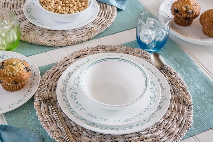 Corelle Vitrelle 18-Piece Service for 6 Dinnerware Set Triple Layer Glass and Chip Resistant, Lightweight Round Plates and Bowls Set, Country Cottage thumbnail 4