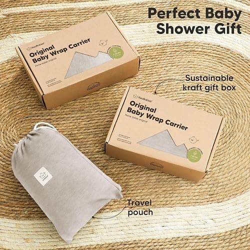 KeaBabies Baby Wrap Carrier - All in 1 Original Baby Carrier Newborn to Toddler Sling, Easy to Wear, Hands Free Bonding, Lightweight, Breathable Infant Wraps (Stone Gray) thumbnail 9