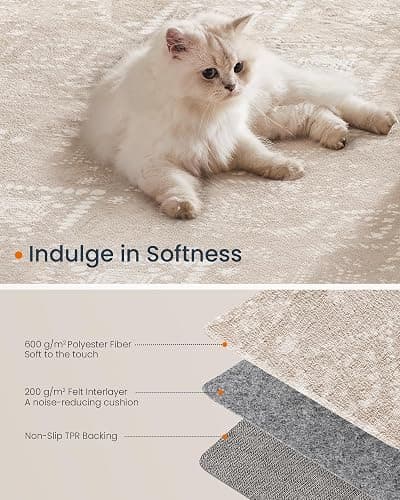 SONGMICS HOME Area Rug, 5x7 ft Rug for Bedroom, Non-Slip Carpet, Home Decor, for Living Room, Machine Washable, Boho Style, Cappuccino Beige UTAR023K01V1 - Cappuccino Beige - 5'W x 7'L thumbnail 3