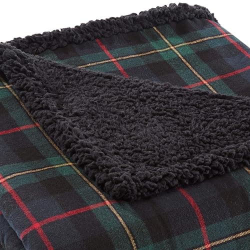 Eddie Bauer - Blanket, Super Soft Reversible Sherpa & Brushed Fleece Bedding, Throw Blankets for Couch, Ideal for Lounging (Pine Tartan) thumbnail 2