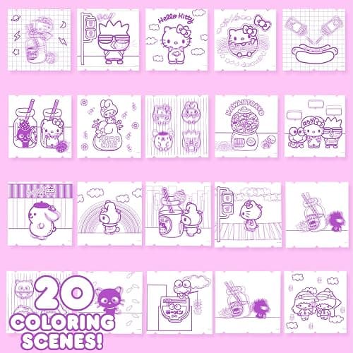Hello Kitty and Friends Color Motion Animation Tablet - Turn Drawings Into Kitty With 20 Design Inserts, Coloring Markers, Drawing Pad, Sanrio Stuff, Sketch Pad, 8"W x 10.9"H thumbnail 4
