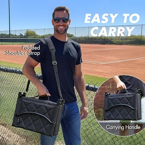 VILLEY Stadium Seats for Bleacher with Back Support, Folding Stadium Seat Cushion, Portable Bleacher Chair, Stadium Chair for Sports Events, Black thumbnail 4