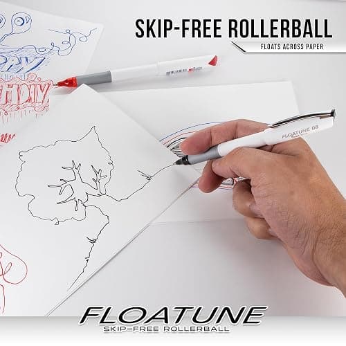 Pentel Floatune Ultra Smooth Writing Rollerball Pen, Everyday Writing, Office Supplies, School Supplies, 0.8mm Bold Point, Black Ink, BY108-A, Box of 12 thumbnail 7