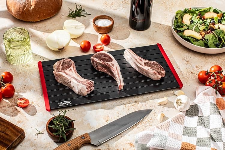 BLAZIN' THAW Defrosting Tray for Frozen Meat | 16" Family-Size | Aluminium Plate for Thawing Frozen Food | Natural Thawing Process | No Microwaves, No Cold/Warm Water Required | thumbnail 2