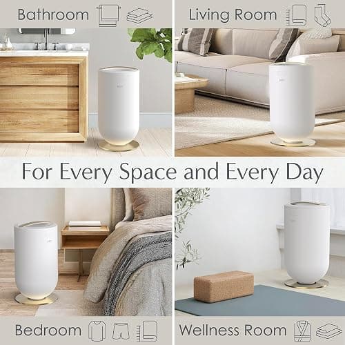 Pure Enrichment PureBliss Luxury Towel Warmer - Extra Large 20L Heats Towels, Robes, Blankets, or Clothing - Modern Bucket Design, 4 Heat Timer Settings & Auto Shut-Off (White & Brushed Gold) thumbnail 4