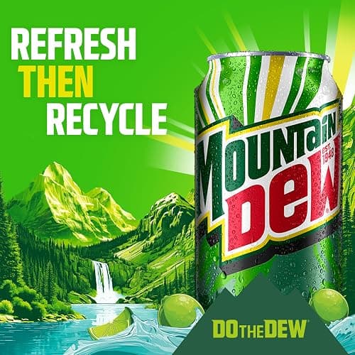 Mountain Dew Soda, 2 Flavor Baja Blast Variety Pack (Baja Blast, Original Dew), 12 Fl Oz Cans (Pack of 18) thumbnail 9