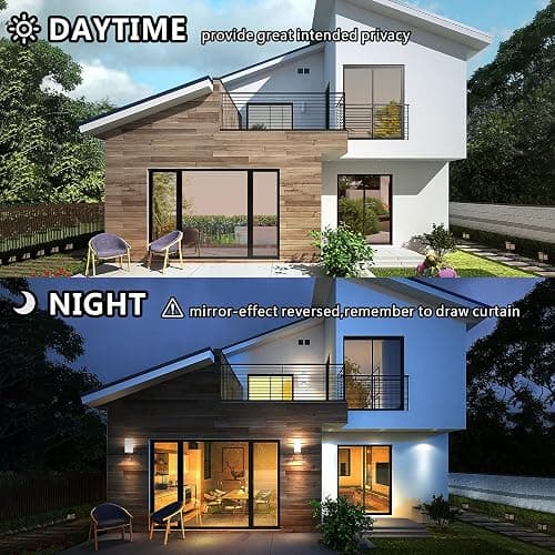 Window Privacy Film,One Way Mirror Film Daytime Anti UV Sun Blocking Heat Control Reflective Film Decorative Static Cling Window Tint for Home Office Living Room(Silver, 17 Inch x 6.5 Feet) thumbnail 3