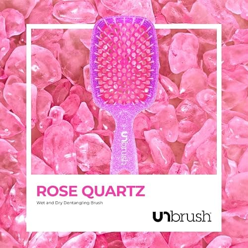 FHI Heat UNbrush Detangling Brush for Pain-Free Brushing on All Wet or Dry Hair Types — Durable DuoFlex Anti-Static Bristles, Lightweight Handle, Vented Hair Brush, Rose Quartz Pink thumbnail 7