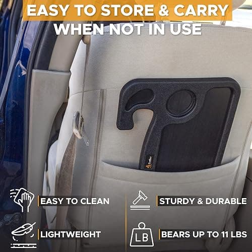 EcoNour 2 in 1 Car Steering Wheel Desk | Tray for Laptop Car Mount with Pen Holder | Desk Console for Car | Food Tray for Eating with Drinks Holder | Multipurpose Travel Car Accessories thumbnail 7