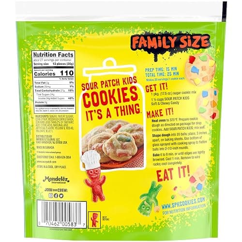 Chewy & Soft Sour Patch Kids, Assorted Fruits, Family Size, 1.8 lb thumbnail 3