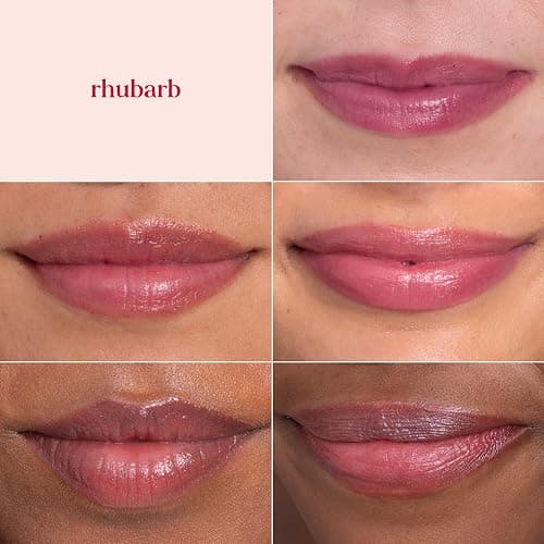 Burt's Bees Shimmer Lip Tint Set, Mothers Day Gifts, Tinted Lip Balm Stick, Moisturizing for All Day Hydration with Natural Origin Glowy Pigmented Finish & Buildable Color, Rhubarb (4-Pack) thumbnail 5