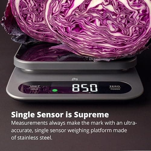Greater Goods Digital Food Scale for Kitchen & Baking, 10kg/22lb High-Capacity Weight Scale with 1g Precision, Stainless Steel Platform, Hi-Def LCD, Ideal for Bread, Sourdough & Bulk Cooking thumbnail 5