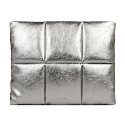 Comfyable Puffy Laptop Sleeve 13 Inch 14 Inch, Puffer Laptop Carrying Case for Women, Pillow Case Compatible for MacBook Air M3 2024 M2 M1, MacBook Pro M4 Pro/Max, 13 in 14 in Cover, Silver - Image 1