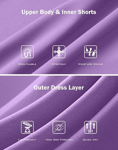 Soothfeel Womens Tennis Dress Athletic Dress with Built-in Bra & Shorts Pockets Pleated Workout Active Sport Golf Dresses thumbnail 7