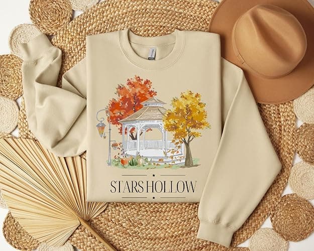 Stars Hollow Sweatshirt, Cozy Fall Season Long Sleeve Sweater for Gilmore Girls Lovers, Ideal for Enjoying Coffee thumbnail 8