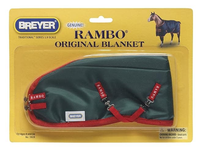 Breyer Traditional Rambo Blanket, Green/Red (1:9 Scale) thumbnail 2