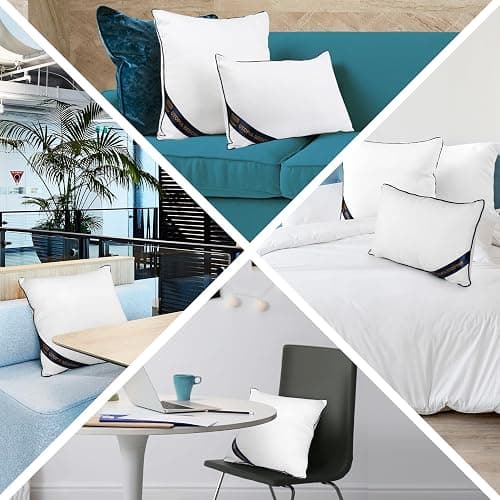 Bedding Throw Pillow Inserts (Pack of 4, White), 16 x 16 Inches Decorative Indoor Pillows for Sofa, Bed, Couch, Cushion Sham Stuffer thumbnail 6