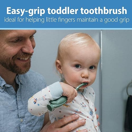 Dr. Brown's Baby and Toddler Toothbrush, Green and Orange Dinosaur 2-Pack, 1-4 Years thumbnail 3
