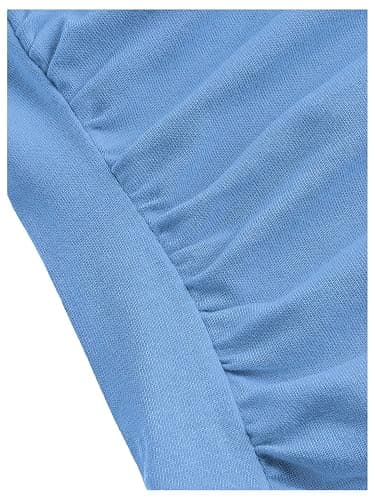 SOLY HUX Women's Ruched Halter Y2K Crop Tops Tie Back Sleeveless Slim Fit Cami Tops - X-Small - Solid Blue thumbnail 3