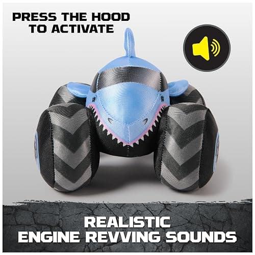 Monster Jam Megalodon 7-Inch Plush Truck with Lights & Sounds | Includes 1 Plush Truck, Soft Body with Squishy Tires, Cuddly Pretend Play, Toys for Ages 3 and Up thumbnail 4