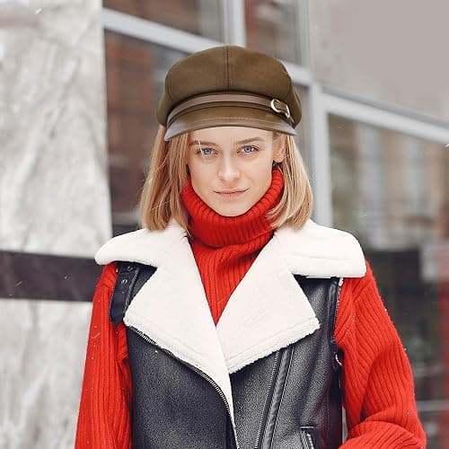Busnos Newsboy Hats for Women and Men Beret Women's Hats & Caps Fall and Winter Womens Hat y2k Hat Women's Octagonal Cap thumbnail 5