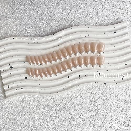 KQueenest 30 Pcs White French Tip Press on Nails Short Almond Nails Acrylic,Medium Natural Nude Fake Nails Press ons,Classic False Nails Short,Gel French Nails for Women DIY Instant Manicure thumbnail 5