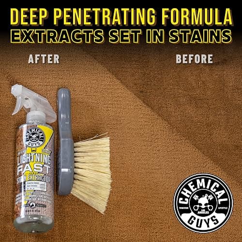 Chemical Guys Lightning Fast Carpet and Upholstery Stain Extractor - Chemical Guys Carpet Cleaner, Great for Fabric, Upholstery, Cars, Home, Office, Furniture, and More, Fresh Scent - 16 oz thumbnail 6