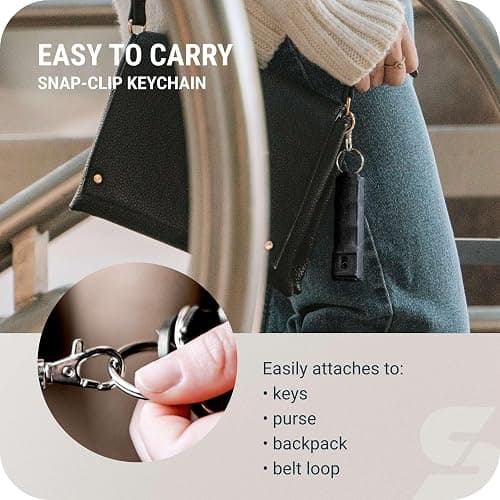 SABRE Pepper Spray with Fast Flip Top Safety & Snap‑Clip Keychain for Self Defense - Maximum Police Strength OC with UV Marking Dye, Finger Grip, 10‑Sec. Spray, 14-ft Range, Made in USA, 0.54 fl oz thumbnail 6