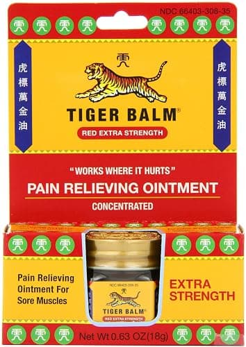 Tiger Balm Pain Relieving Ointment, Extra Strength, 0.63 Ounces (Pack of 3) - Image 1
