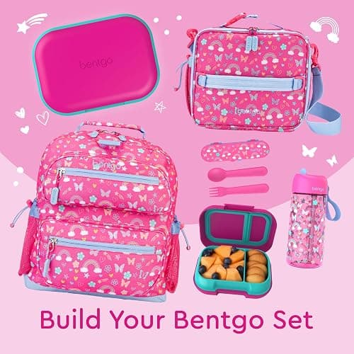 Bentgo Kids Snack - 2 Compartment Leak-Proof Bento Box Container for Snacks and Small Meals, Easy-Open Latch, Dishwasher Safe, BPA-Free for School, Daycare, & Sports - Ideal for Ages 3+ (Fuchsia/Teal) thumbnail 7