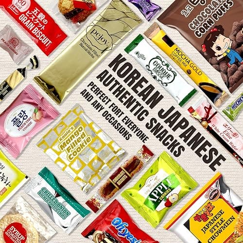 Dagaon Korean Japanese Snack Box - 20 Count. Assortment of Treats from Korea and Japan. Including Ramen, Biscuits, Cookies, Pies, Crackers, Chips, Candies. Dagashi Collection Set. thumbnail 8