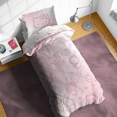 Jay Franco Hello Kitty Twin Comforter Set - 5 Piece Bedding Includes Sheet Set & Pillow Covers - Super Soft Pink Bedding - Twin - Pink - Hello Kitty thumbnail 5