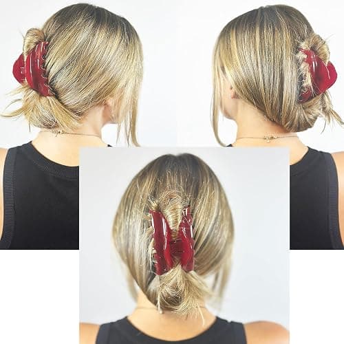 Camila Paris CP2529 French Hair Clip for Women for Thick Hair for Long Curly Wavy Hair, Red, Girls Hair Claw Clips Jaw Styling Hair Accessories for Women, Strong Hold No Slip Grip, Made in France thumbnail 2