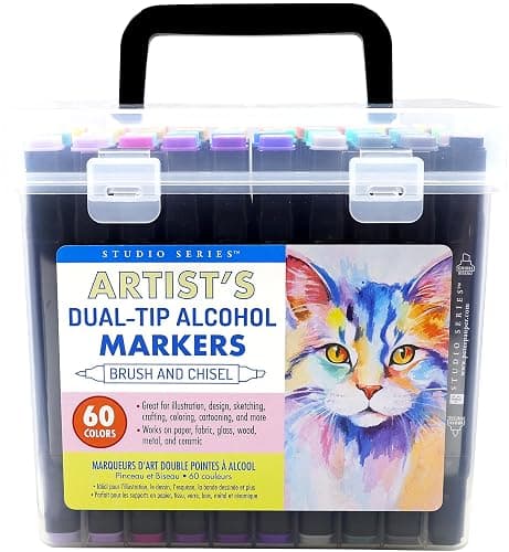 Studio Series Artist's Dual-Tip Alcohol Markers (Set of 60 colors) - Image 1