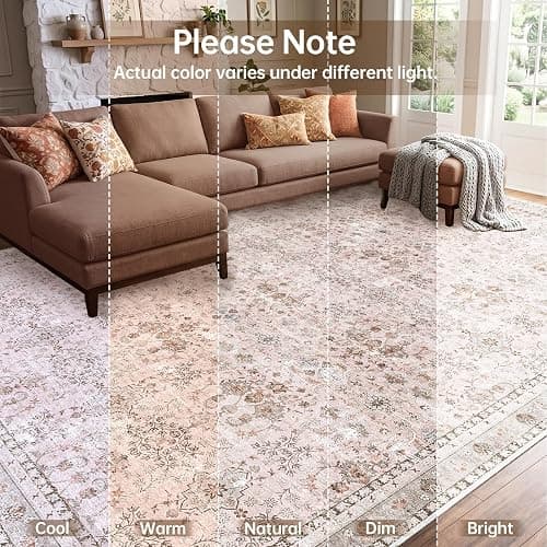Sasttie 5x7 Area Rugs, Ultra-Soft Washable Rug, Low Pile Foldable Thin Carpets with Non-Slip Backing, Skin-Friendly Stain Resistant Carpet for Living Room, Bedroom, Kitchen, Dorm, 5x7, Pink thumbnail 8