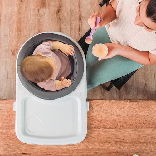 Chicco Hook-On High Chair for Babies and Toddlers, Portable, Rotating | Charcoal/Grey, baby highchair for ages 6-36 months, up to 37 lbs, folds flat, washable seat pad thumbnail 9