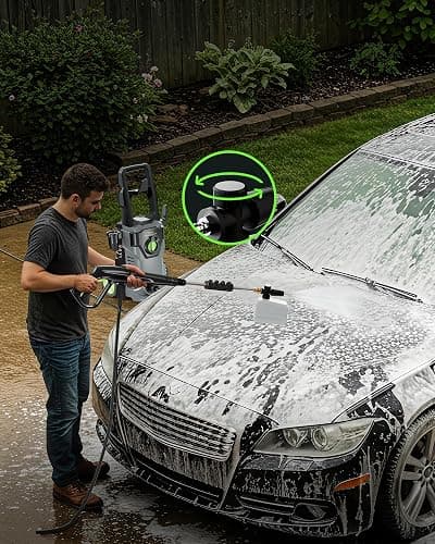Pressure Washer, Power Washer with Foam Cannon High Pressure Washer for Cars, Fences, Patios, Decks, Patios and Driveway Powerwasher thumbnail 3