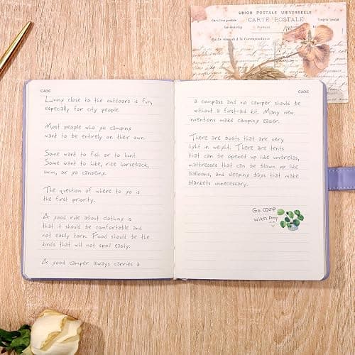 CAGIE Girls and Boys Diary with Lock and 2 Keys Heart-Shaped Locking Diary Journal for Women Purple Secret Locked Diary Notebook for Kids, 5.3 x 7 Inch, Gold Gilded Edges thumbnail 7