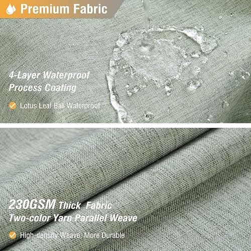 BTTN Fabric Shower Curtain, Linen Textured Heavy Duty Polyester Cloth Shower Curtain Set with Plastic Hooks, Sage Green, 72x84 thumbnail 4