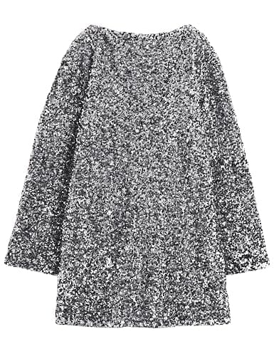 Lentta Women's Sequined Dress Petersham Ribbon Long Sleeve Party Night Out Club Festival Dresses - Image 1